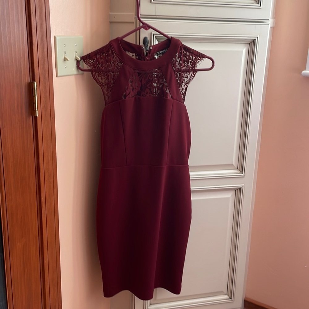 Express maroon semi formal dress